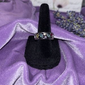 🩵💜 Elegant Multi-Stone Sterling Silver Ring